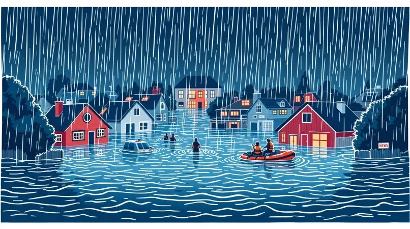 暴雨导致某城中村内涝，居民被困